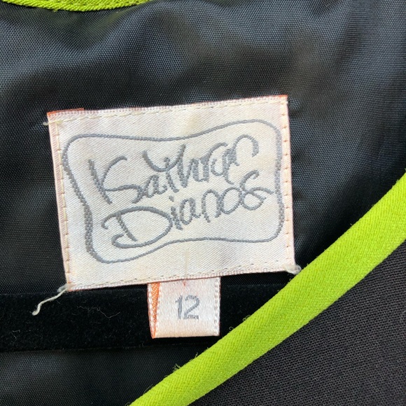 Vintage Black Neon Geometric Long Sleeve Tunic Dress by Kathryn Dianos Size 12 - Picture 5 of 8